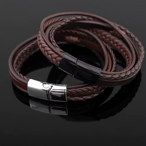 Bracelet cuir carillon homme
