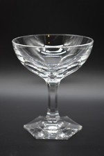 Val St Lambert Belgian Siebel Paneled Hexagonal Base 5" Champagne/Tall Sherbet