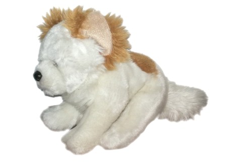 Peluche doudou chien - , blanc