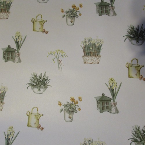 Papier peint botanique fleurs - peint,