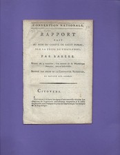 1794 REVOLUTION RAPPORT BARRERE PRISE DE CHARLEROI BELGIQUE