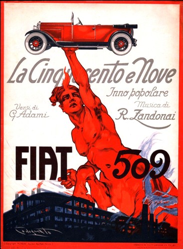 Fiat 509 vintage poster - 509,