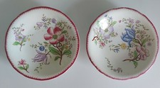 PAIRE D'ASSIETTES MONTEES FAIENCE DE NIMY BELGIQUE DECOR FLEURS POLYCHROMES 1900