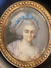 Miniature & Portrait of Lady Quality & Headdress & Fashion & Painting & Frame