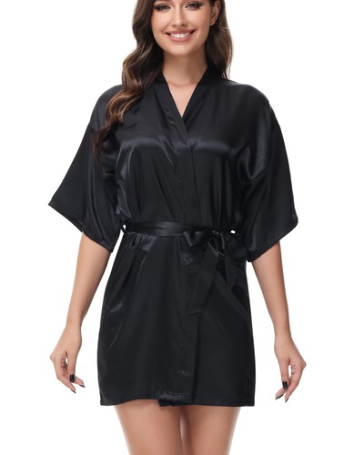 Peignoir satin femme kimono - satin,