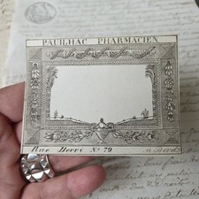 Etiquette Pharmacie 1er Empire