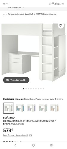 Lit complet avec - lit, bureau