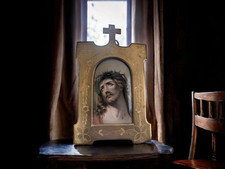 Beautiful Hand Painted Porcelain Miniature of Jesus Religious Object