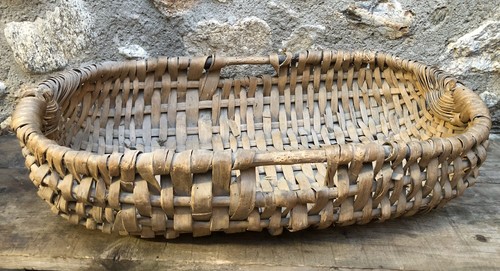 Grand panier tressé ancien - panier,