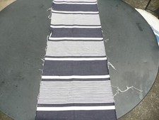 TISSU ancien en métis pour cette toile à matelas rayée bleu 0,29 m x 1,36 m