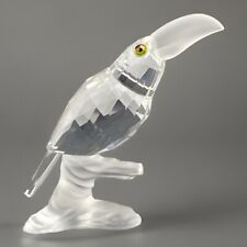 Swarovski Crystal Toucan w/ Frosted Beak/Branch 7621 Multi Colored Eyes Small