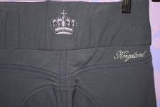 KINGSLAND Full Seat Pull-On Tec Fabric *BLING* Tights Crown Breeches Navy 36 XS