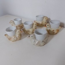 6 Coquetiers Poussin / Poule Porcelaine biscuit marques 2861