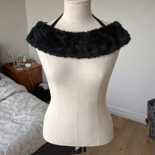 Faux col fourrure noir avec - faux-col, en