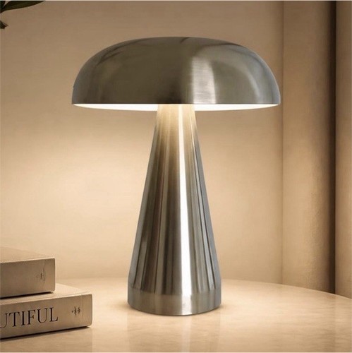 Lampe table métal argenté - table,
