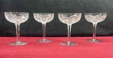 BACCARAT LAGNY 4 TALL SHERBET CRYSTAL GLASSES COUPES A CHAMPAGNE CRISTAL TAILLÉ