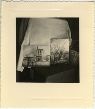 PHOTO ANCIENNE - VINTAGE SNAPSHOT - CURIOSITÉ PEINTURE TABLEAU DESSIN - PAINT