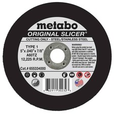 Metabo Slicer Cut Off Wheel 5" X .040" Pkg = 50