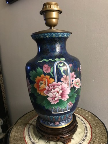 Cloisonne vase pied lampe - cloisonne, de