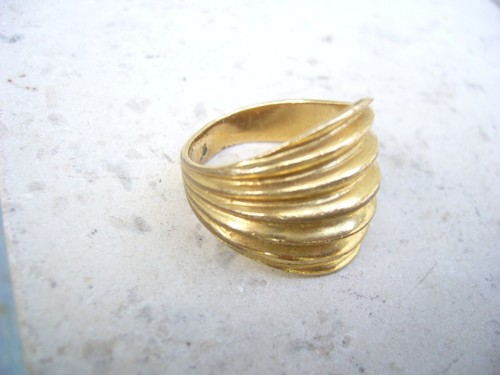 Bague chevalière plaquée - chevalière,