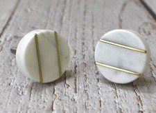 Bouton rond moderne en marbre et or, bouton d'armoire moderne, bouton de tiro...