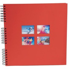 Album photos - 360 photos - Rouge - 32x32cm - 60 pages noires - Couverture effet
