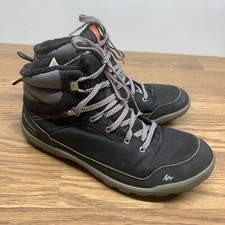 Quechua Decathlon Womens Sz 10.5 Waterproof Hiking Boots SH100 Warm Mid W Black