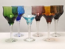 Empoli Harlequin Glasses Mid-Century Modern Blefeld & Co  Hand-blown