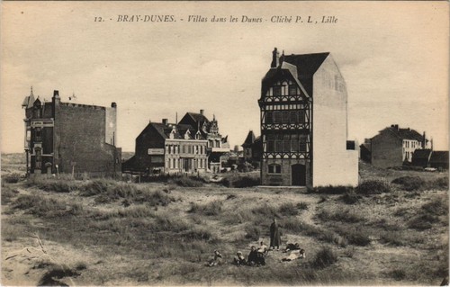 Cpa bray dunes villas dans - -,