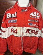 Vintage Budweiser Mens Size XL Red Kenny Bernstein Bud King Racing Jacket READ