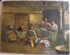 Grand tableau huile sur toile