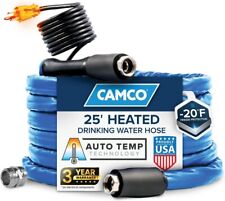 Camco 25-Ft Heated Water Hose for RV - Water Line Freeze Protection Down to -20°
