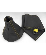 steering wheel cover with gear cap for Fiat Punto 188 convertible genuine anthracite leather