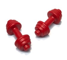 PLAYMOBIL * SPORT * set of 2 red dumbbells 4287 4518 5485 5578 9293 9846 5578