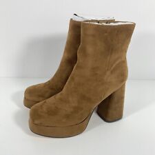 Naturalizer Velo Platform Ankle Booties Women Shoes 6M  Brown Faux Suede