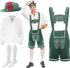 Men’s German Bavarian Oktoberfest Costume Set, Beer Costume Hat for Adults Hallo