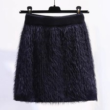 Femme Faux Vison Fourrure Jupe