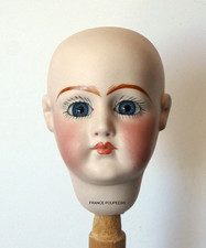 Tête poupée JUMEAU PORTRAIT porcelaine peinte main-REPRODUCTION FRANCE POUPEES