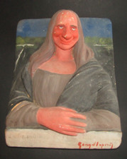 sculpture / plate wall plate by GEORGES LAPORTE 1845-1926 the mona-lisa