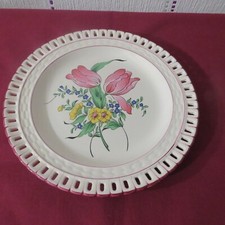 1 openwork earthenware plate Lunéville KG street lamp tulip decor Ø 25 cm