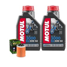 Set Entretien Huile Motul 3000 20W50 + Filtre De Bombardier Ds650 Baja 2003>2004