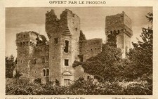 LES BOIS D'ANJOU Castle Tour du Pin à Fontaine Guérin Pub PHOSCAO drawing on the back