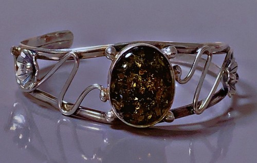 Vtg bracelet argent ambre - vtg,
