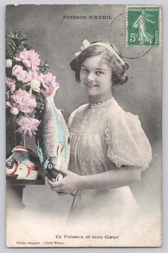 Poisson avril postcard - poisson, –