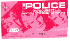 THE POLICE used concert ticket