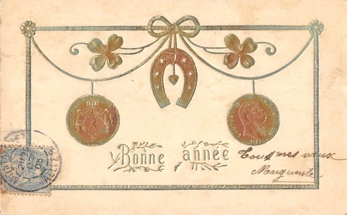 Cpa fantaisie bonne annee - fantaisie,