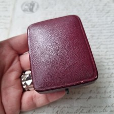 Ecrin Boite A Bijoux Ancien 1900 en Cuir Pendentif Jewel Case Box