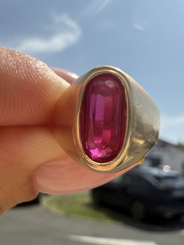 Bague avec rubis - rubis, ovale