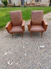 Pair of Vintage Skai Armchairs Brown