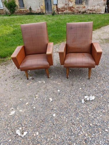 Paire fauteuils vintage - paire, de